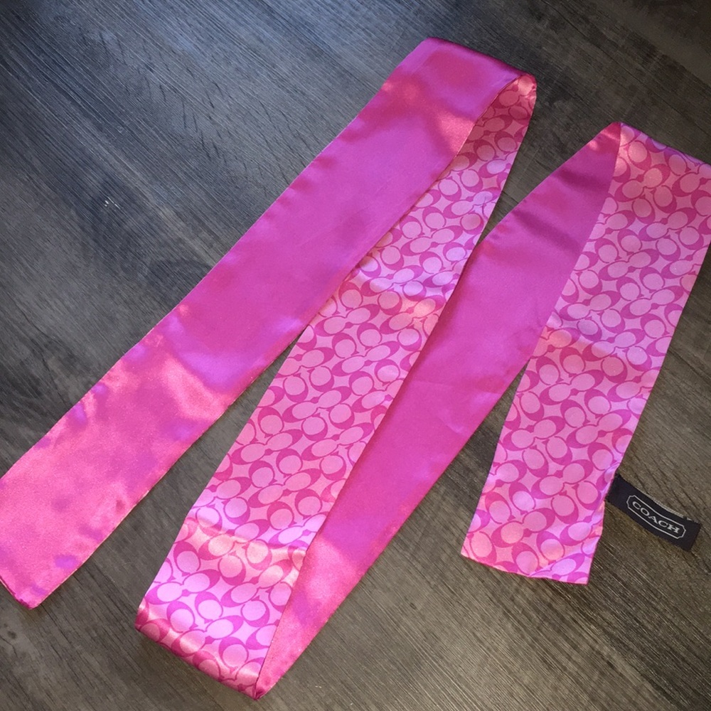 💯Auth COACH SILK scarf/ belt - pink